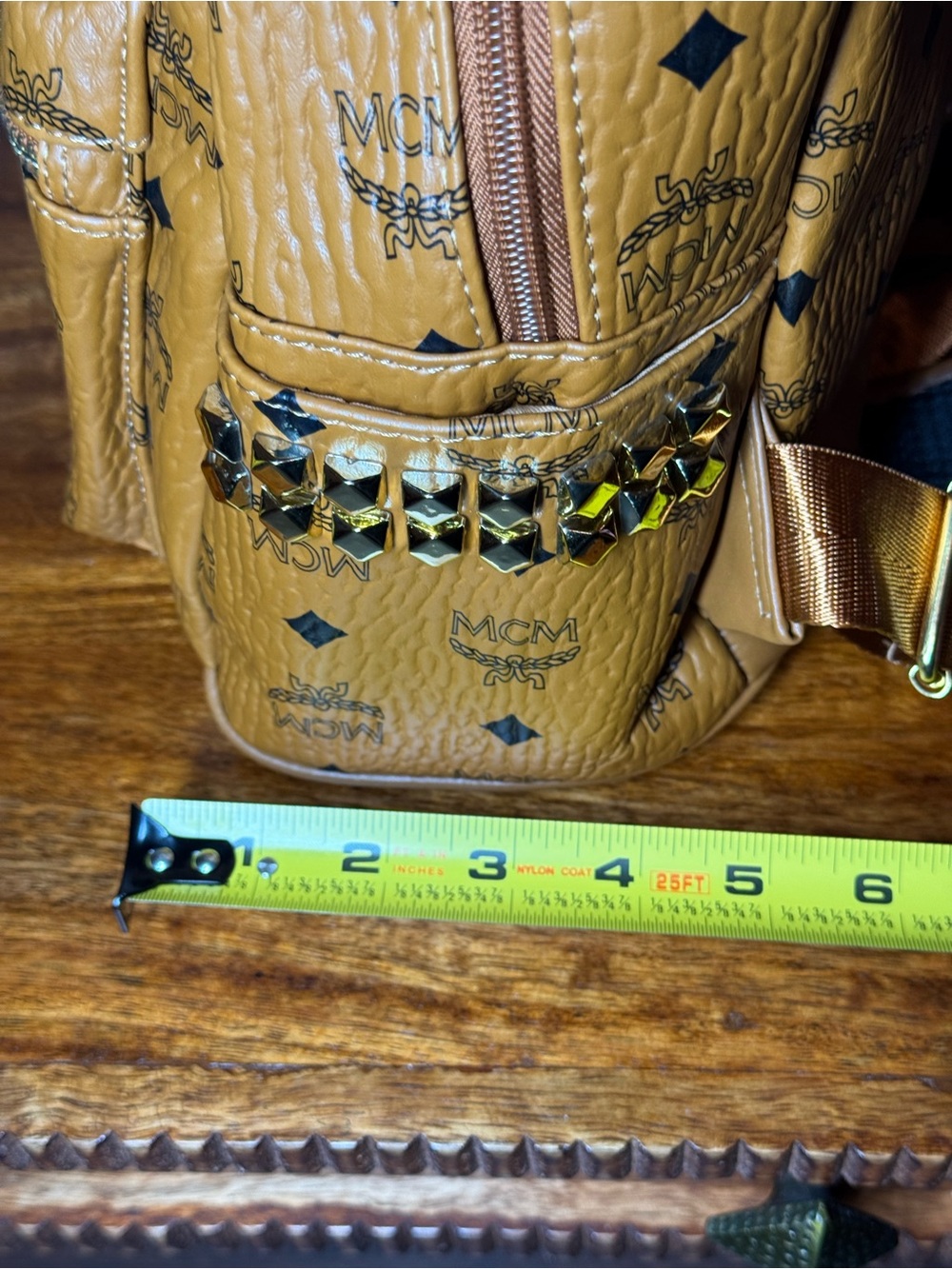 BRAND NEW! Inspired MCM Cognac Visetos Mini Backpack - Cognac - Picture 4 of 8